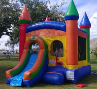 Crazy Bounce House Combo with slide and basketball hoop (Dry)
