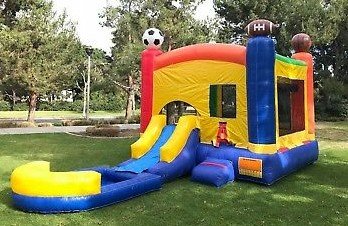 Sports Castle Bounce house combo with slide and Basketball Hoop (Wet)