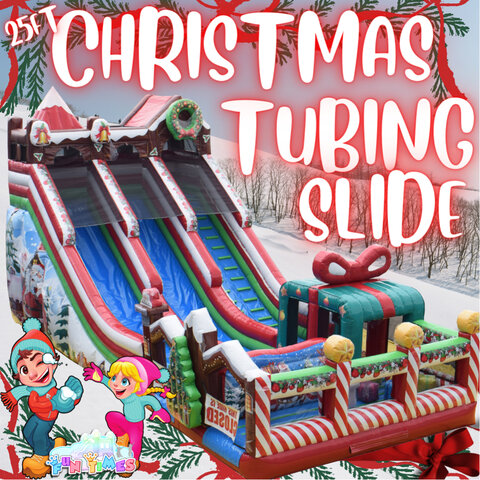 25ft DUAL lane Christmas Tubing Slide 25ft DUAL lane Christmas Tubing Slide
