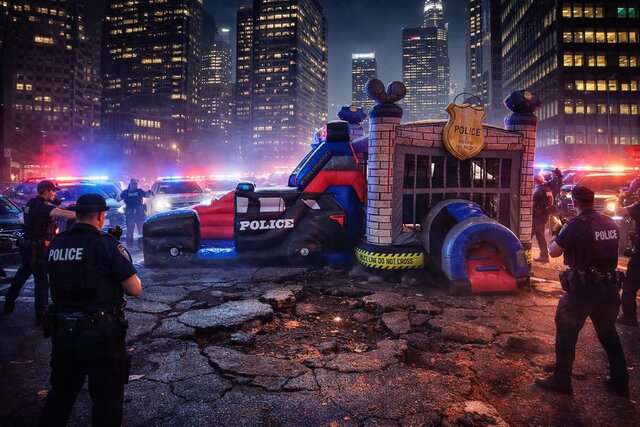 Police Car Bouncer Wet/Dry Police Car Bouncer Wet/Dry