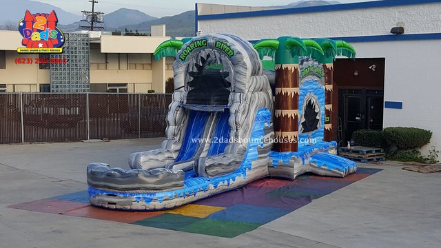 Roaring River Dual Lane Slide Combo with Hoop Roaring River Dual Lane Slide Combo with Hoop