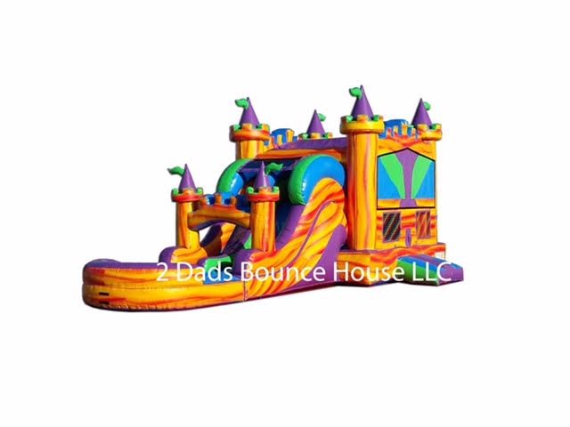 Fire Palace Dual Lane Water Slide Combo Fire Palace Dual Lane Water Slide Combo