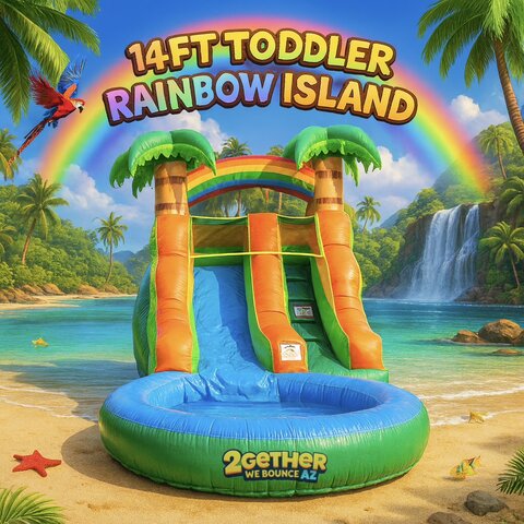 14ft Toddler Rainbow Island Slide (Wet/Dry) 14ft Toddler Rainbow Island Slide (Wet/Dry)