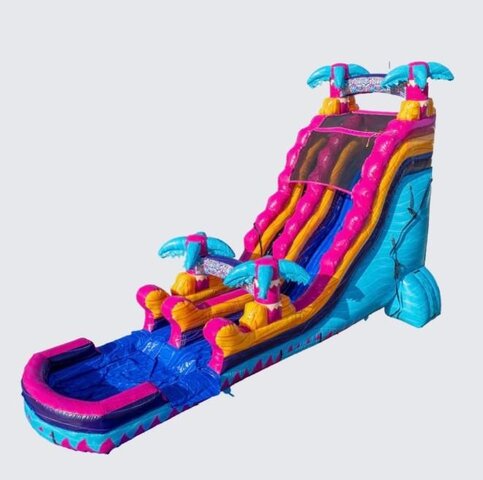 20' Teal Rippling Rush Single Lane Slide 20' Teal Rippling Rush Single Lane Slide