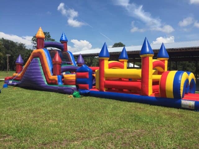 Marble 20’ backload slide with marble bounce house 