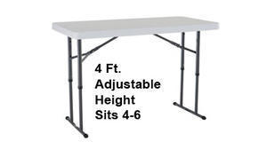 400 - 4 Ft. Adjustable Height / Kid Size Table 400 - 4 Ft. Adjustable Height / Kid Size Table