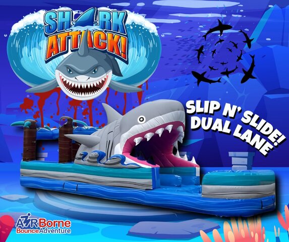 Shark Attack Dual Lane Slip and Slide Shark Attack Dual Lane Slip and Slide