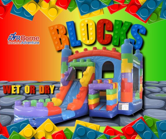 Blocks Bounce House Wet/Dry Blocks Bounce House Wet/Dry