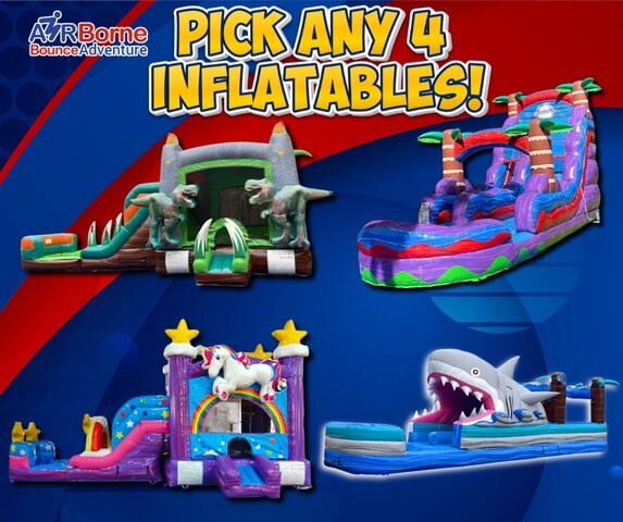 PICK ANY FOUR INFLATABLE PACKAGE DEAL PICK ANY FOUR INFLATABLE PACKAGE DEAL