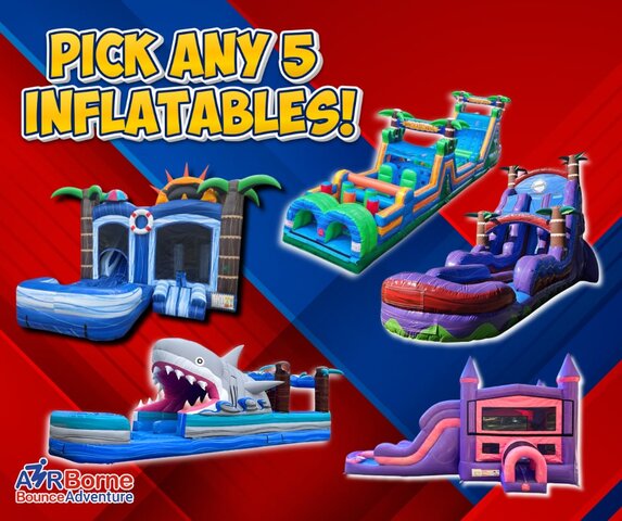 PICK ANY FIVE INFLATABLE PACKAGE DEAL PICK ANY FIVE INFLATABLE PACKAGE DEAL