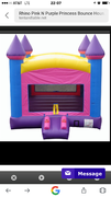  Pink and purple princess bounce house 