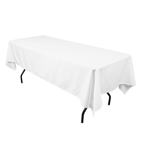 60 X 102 In. Rectangular Polyester Tablecloth White