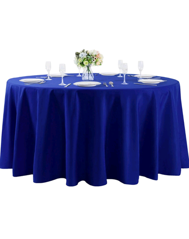 108 INCH ROUND POLYESTER TABLE CLOTH BLUE 