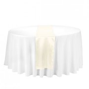 14 x 108 in. Striped Satin Table Runner Ivory 