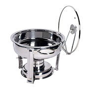 Stainless Steel Oval Glass Top Chafer