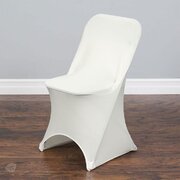 Ivory Spandex Stretch Folding Arched Front Chair Covers