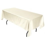 60 X 102 In. Rectangular Satin Tablecloth Ivory