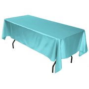 60 X 102 In. Rectangular Satin Tablecloth Turquoise