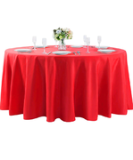 108 INCH ROUND POLYESTER TABLE CLOTH RED