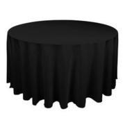 108 inch Round Polyester Tablecloth Black