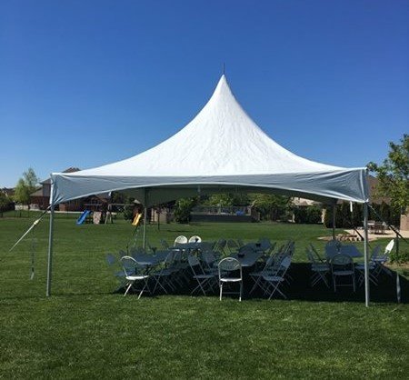 Tent Package: 1 High Peak Tent, 6 Long Tables, 48 Chairs 