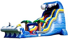 Shark Attack 24ft Water Slide with Pool. (REQUIRES 6 FT WIDE ENTRY ACCESS)