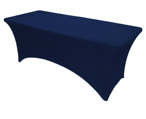 6Ft Rectangle Spandex Table Cover- Navy Blue 6Ft Rectangle Spandex Table Cover- Navy Blue