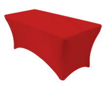 6Ft Rectangle Spandex Table Cover- Red