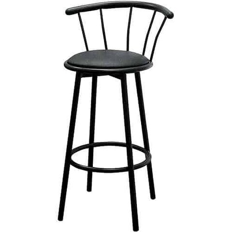 Black Metal Barstools with Swivel Seat