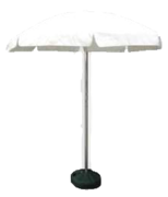 7.5 inch white vinyl umbrella with 50 lb base