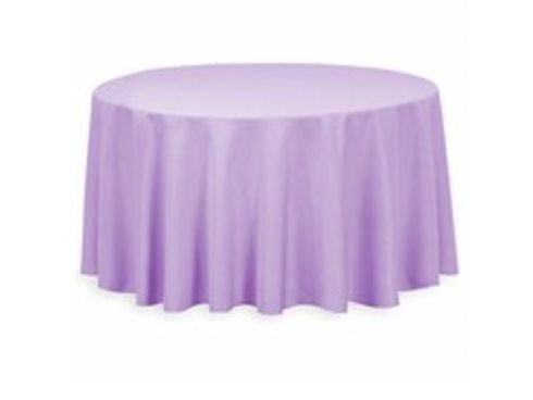 Lavender Polyester 132in Round Table Linen (Fits Our 72in Round Table to the Floor)