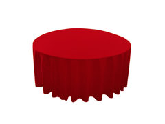 Red Polyester 120in Round Tablecloth (Fits Our 60in Round Table to the Floor)