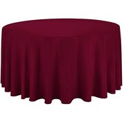 Burgundy Polyester 120in Round Tablecloth (Fits Our 60in Round Table to the Floor)