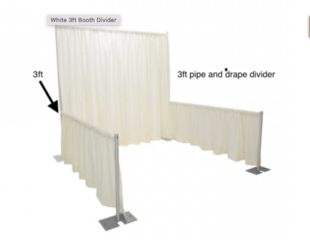 White Full Booth w/ 3ft Divider (1-2 days rental)