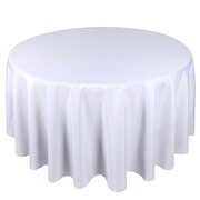 White Satin 120'' Round table linen 