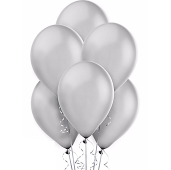 Silver Latex Balloons (w/Helium) Silver Latex Balloons (w/Helium)
