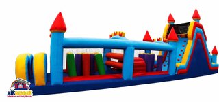 60Ft Royal Castle Obstacle Course with Dual Slide (DRY)