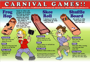A125 Carnival Game Sampler 3 games (no tables, canopy, or back walls, nor staff included)