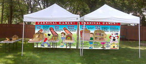 A350 Deluxe Carnival Game Package Backyard (6 games, tables, 2 canopy tents, 2 staff, 2 hours)  Normal price $350