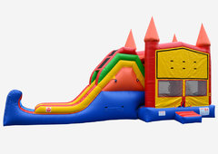 Castle Combo Themed 4 in 1 Jump Climb dry or water  slide with basketball hoop