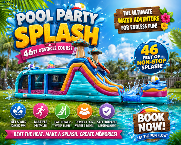 46 Ft Pool Party Obstacle Course 46 Ft Pool Party Obstacle Course