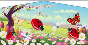 Ladybug and Flowers Panel