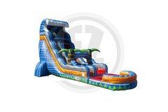 22ft Tropical Fire Blast Tsunami Water Slide- Single Lane 22ft Tropical Fire Blast Tsunami Water Slide- Single Lane