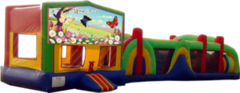 Butterflies and Flowers- 53' Obstacle Bouncer Combo Butterflies and Flowers- 53' Obstacle Bouncer Combo