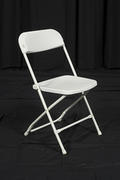 Chair- White Plastic with Aluminum Framing