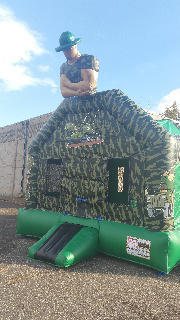 Camouflage Drill Sergeant Bounce house/with hoop