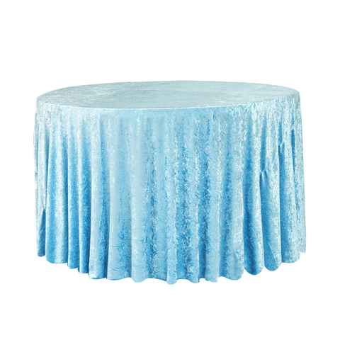 Velvet 120in Round Tablecloth - Baby Blue Velvet 120in Round Tablecloth - Baby Blue