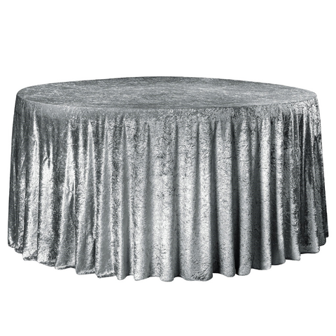 Velvet 120in Round Tablecloth - Charcoal Velvet 120in Round Tablecloth - Charcoal