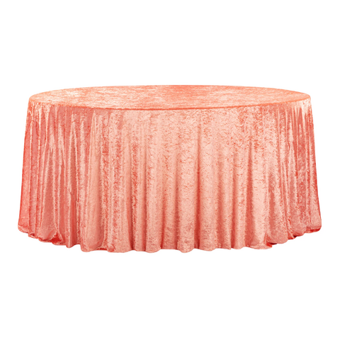 Velvet 120in Round Tablecloth - Coral Velvet 120in Round Tablecloth - Coral