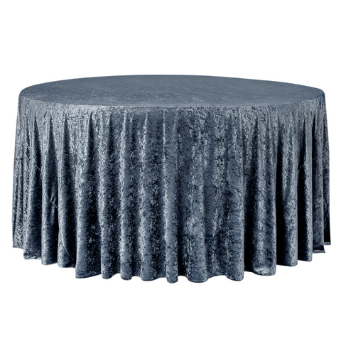Velvet 120in Round Tablecloth - Dark Slate Blue Velvet 120in Round Tablecloth - Dark Slate Blue